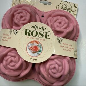 Sip Sip Rose Silicone 2 Pc. Ice Mold NIP